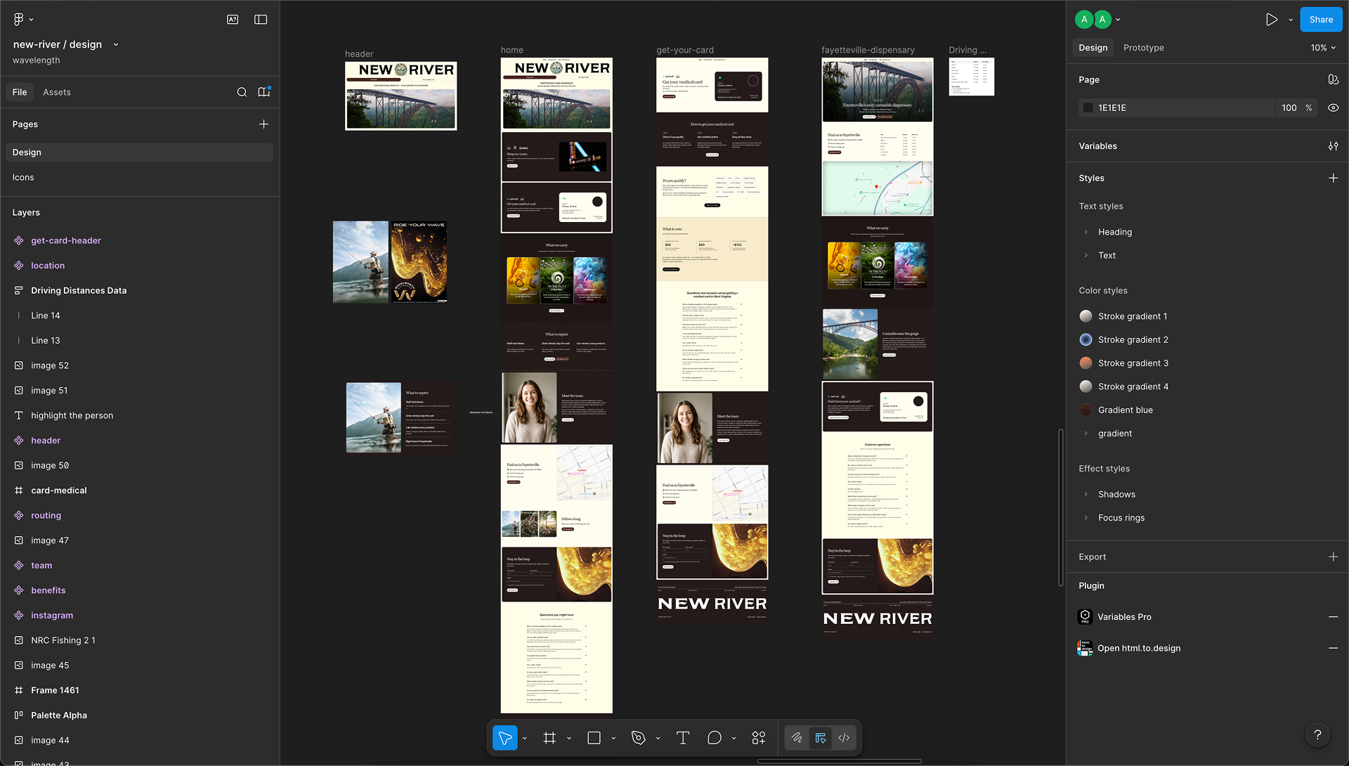 New River design in Figma